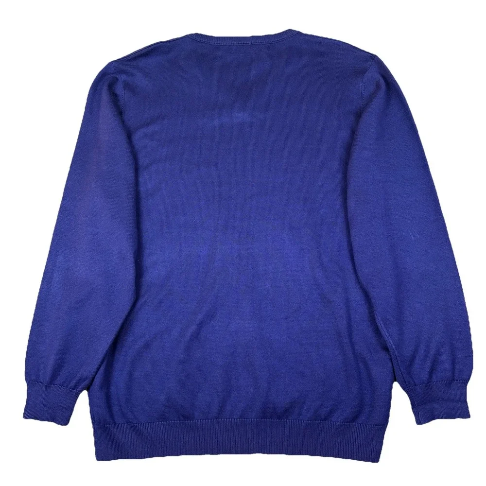 PJ Paul Jones Mens V Neck‎ Knit Sweater Blue Pullover Lightweight Classic 2XL